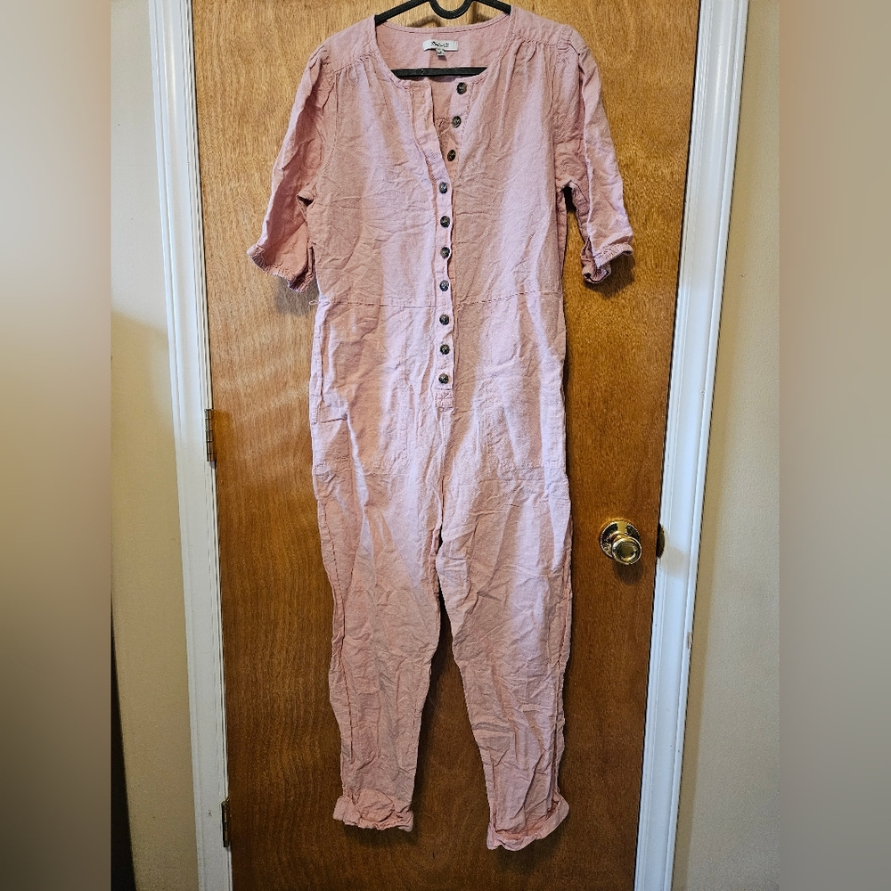 Madewell Blush Pink Linen Jumpsuit